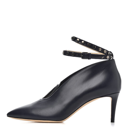 Jimmy Choo Calfskin Lark 65 Ankle Strap Pumps 37.5 Navy Blue 1 of 16