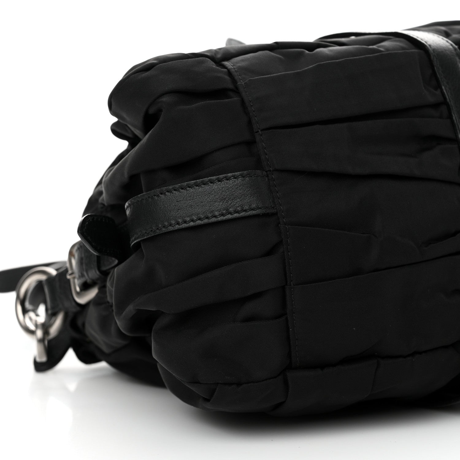 Prada Tessuto Nylon Nappa Braided Gaufre Shopping Satchel Black 9 of 13