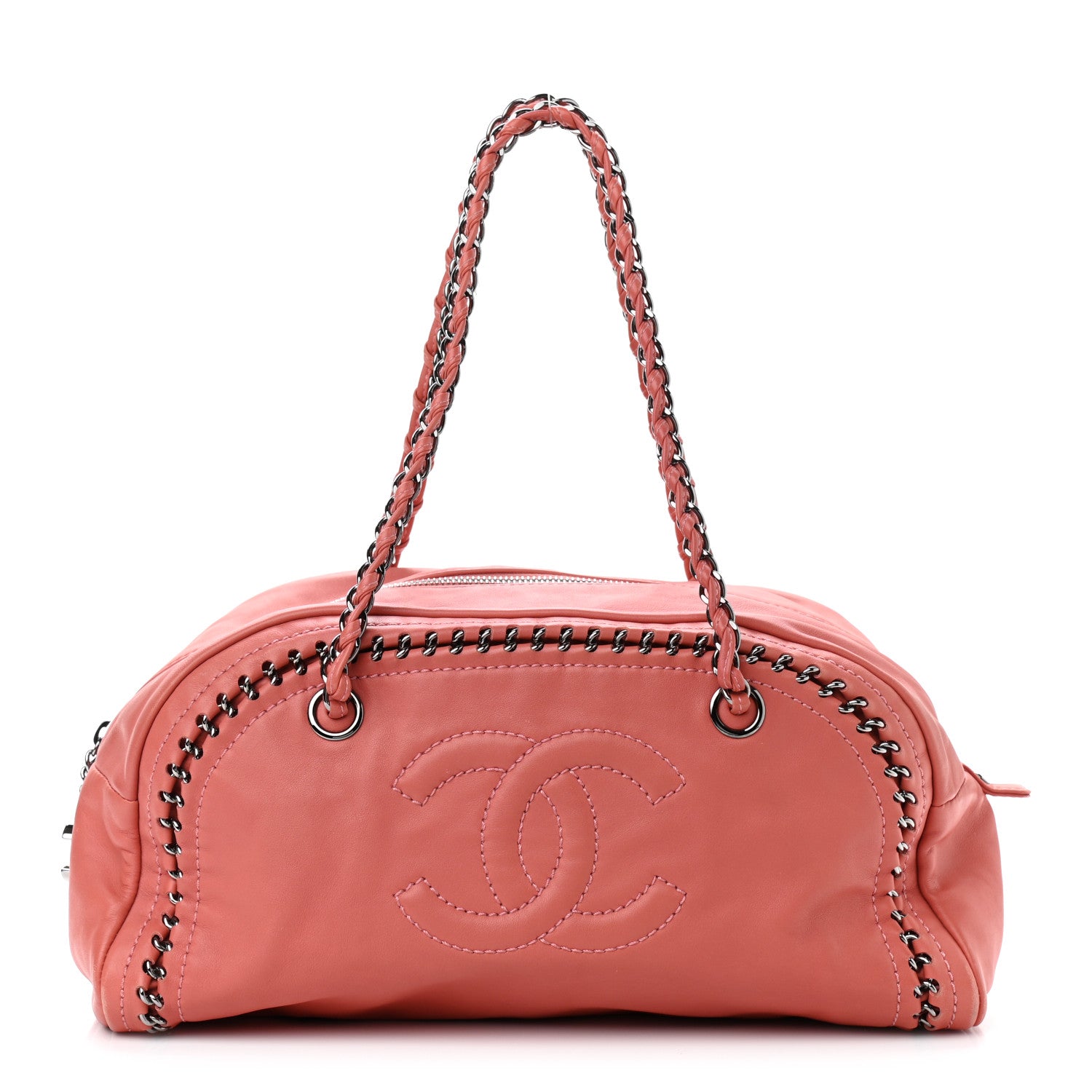 Chanel Smooth Calfskin Medium Luxe Ligne Bowler Coral 1 of 9
