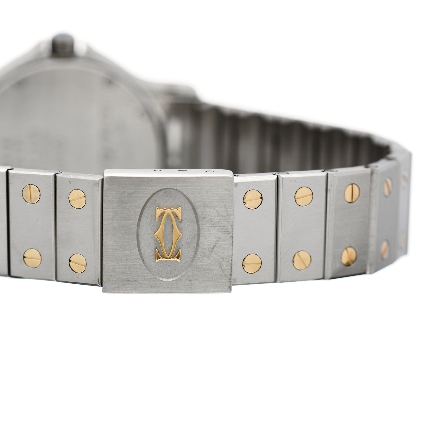 Cartier Stainless Steel 18K Yellow Gold 29mm Santos Octagon Quartz Watch 5 of 8