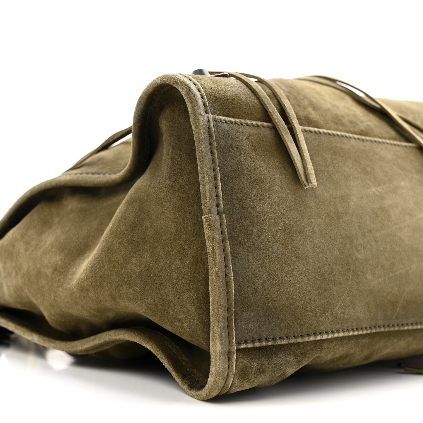 Waxed Suede Calfskin Classic Hardware Medium Le City Khaki