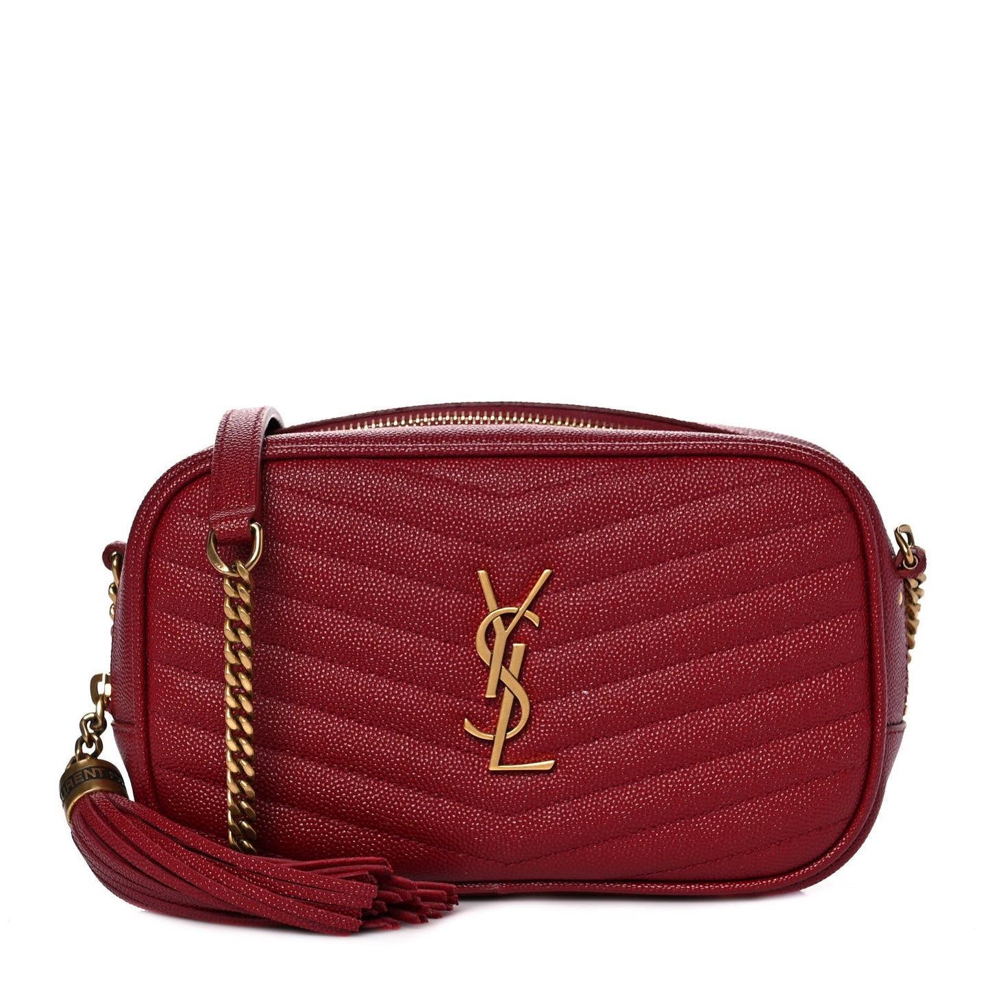Grain De Poudre Matelasse Monogram Mini Lou Camera Bag Opyum Red