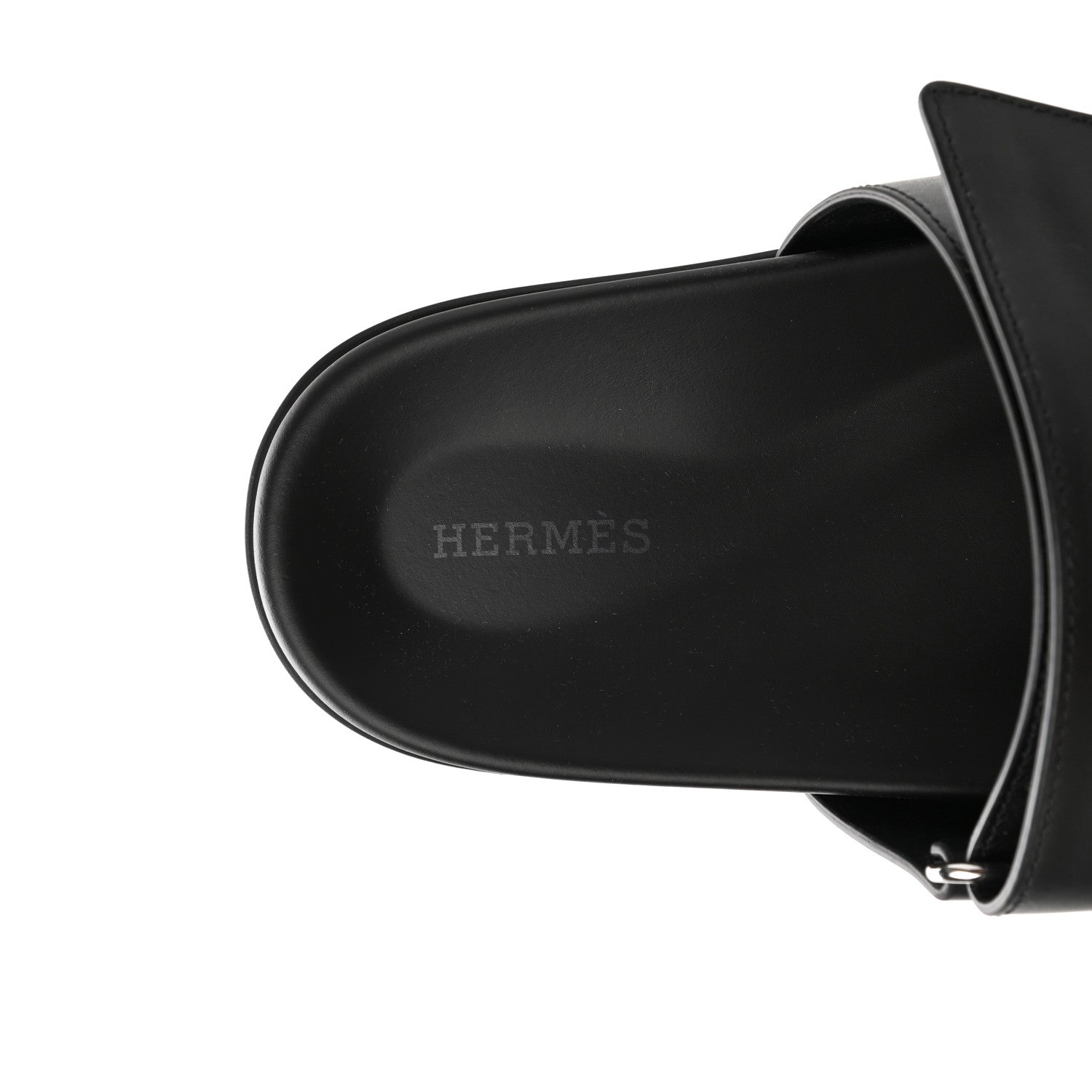 Hermes Calfskin Mens Chypre Sandals 42.5 Black 7 of 9