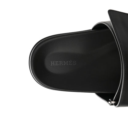 Hermes Calfskin Mens Chypre Sandals 42.5 Black 7 of 9