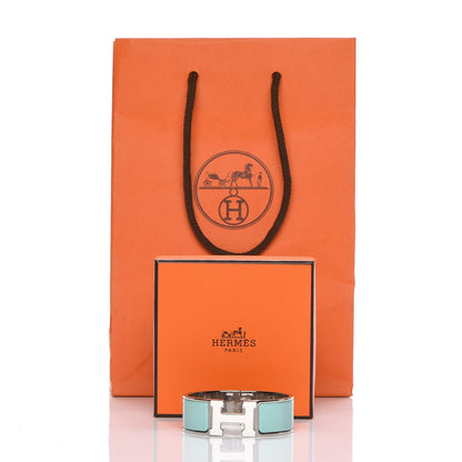 Hermes Enamel Wide Clic Clac H Bracelet PM Lagon White 5 of 5