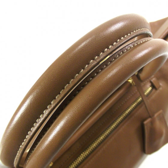 Prada Vitello Leather Medium Frame Tote Camel 6 of 11