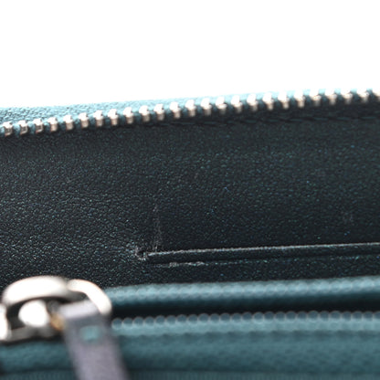Chanel Iridescent Caviar Quilted Medium Filigree Zip Around Wallet Dark Turquoise 9 of 12