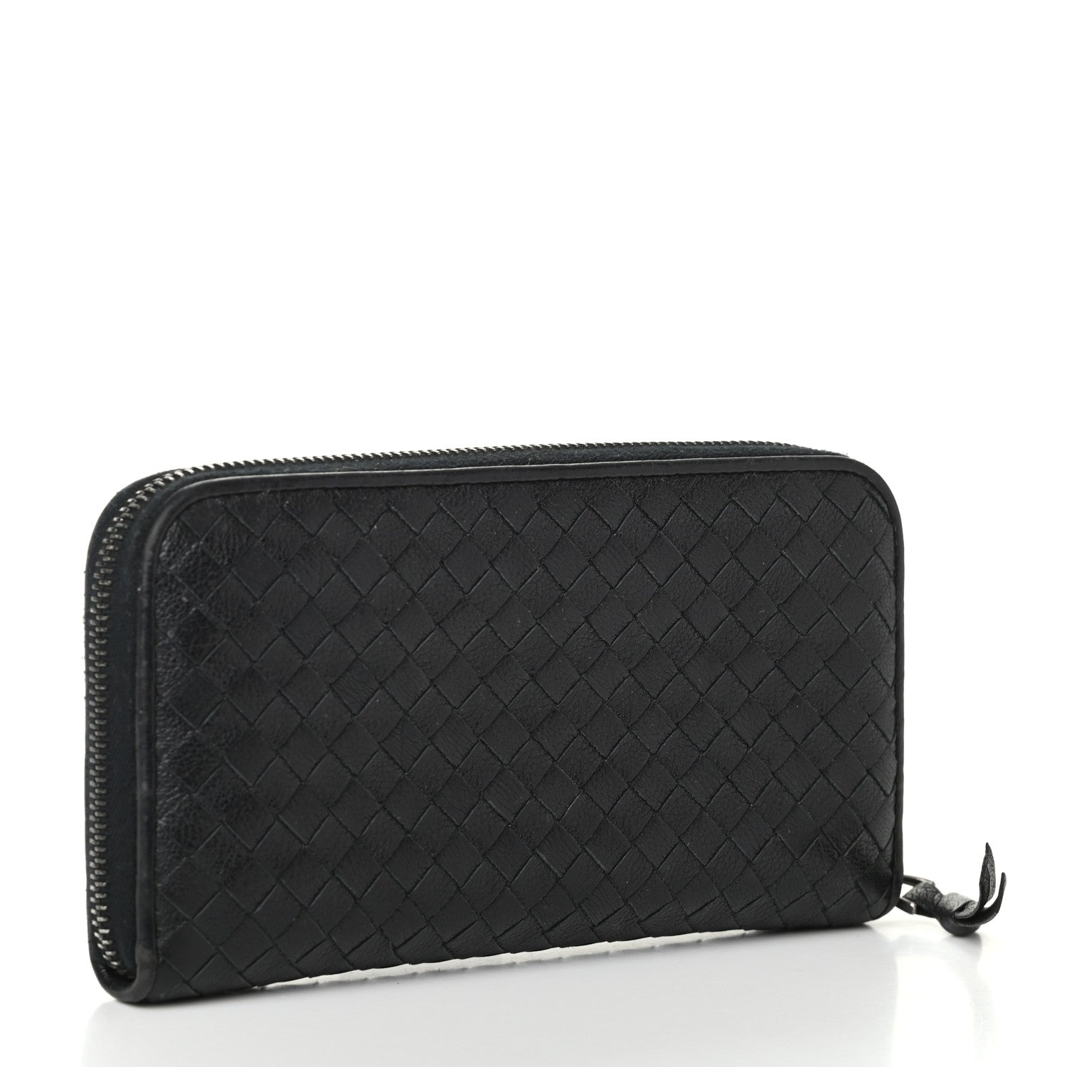 Bottega Veneta Goatskin Intrecciato Zip Around Wallet Black 3 of 6