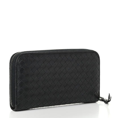Bottega Veneta Goatskin Intrecciato Zip Around Wallet Black 3 of 6