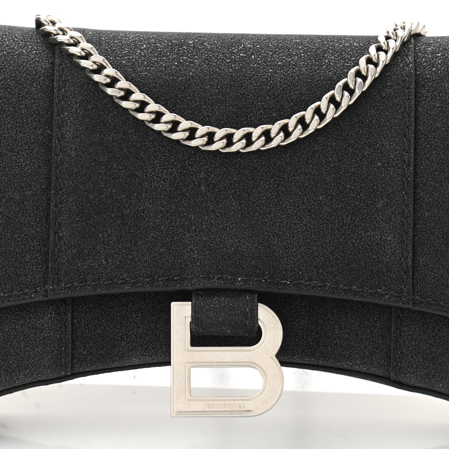 Sparkling Fabric XS Hourglass Wallet On Chain Black
