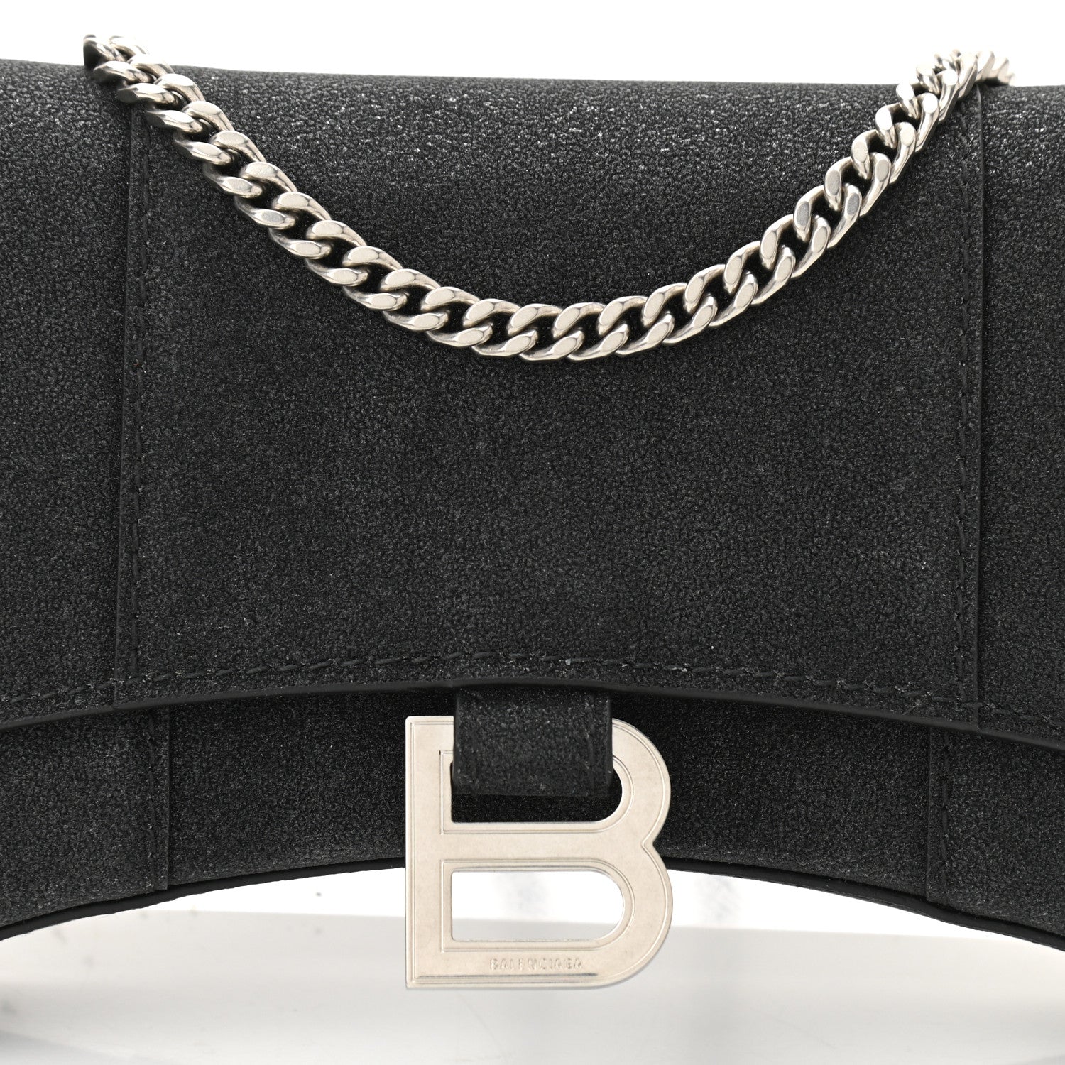 Balenciaga Sparkling Fabric XS Hourglass Wallet On Chain Black 9 of 12