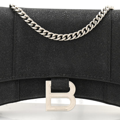 Balenciaga Sparkling Fabric XS Hourglass Wallet On Chain Black 9 of 12
