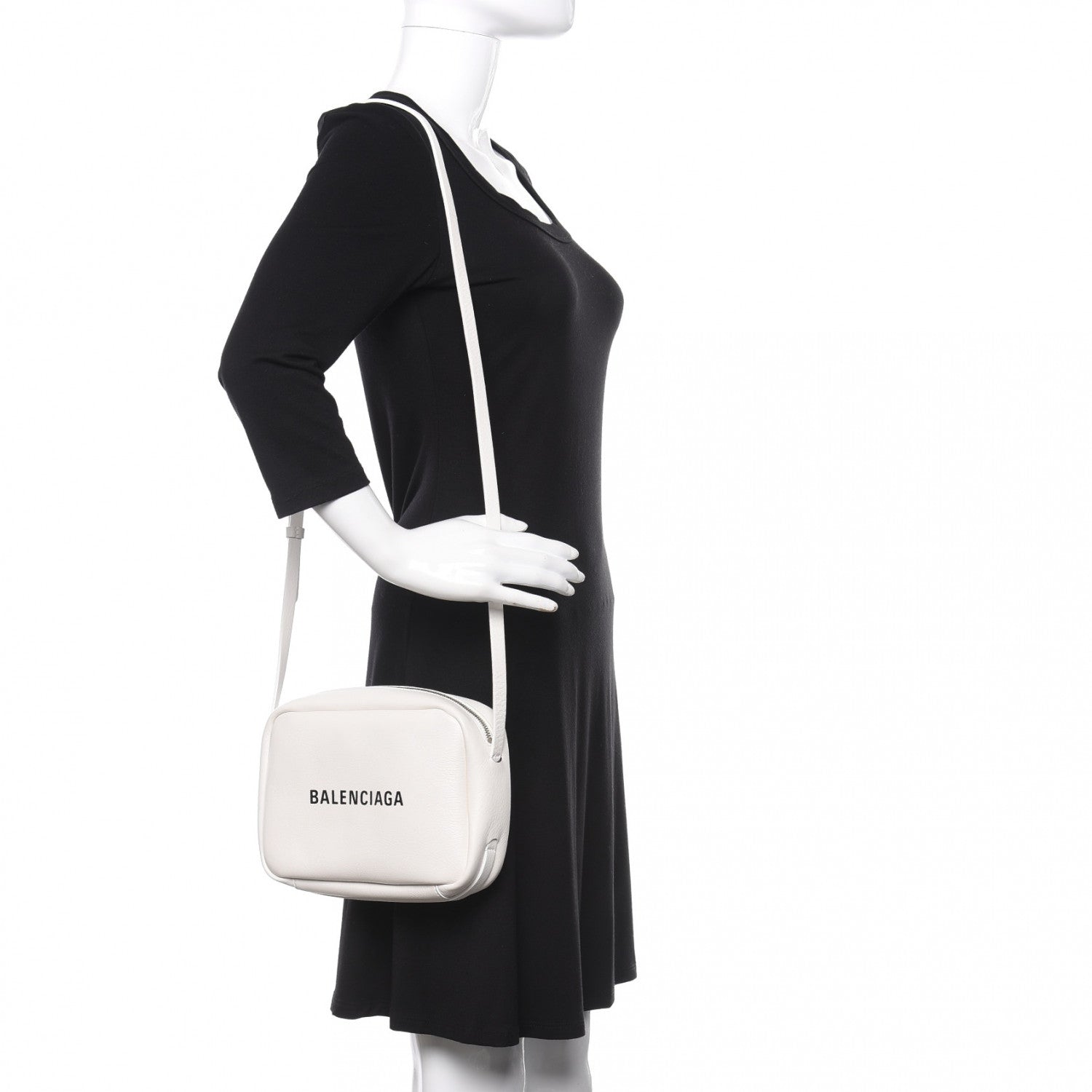 Balenciaga Calfskin Logo S Everyday Camera Bag White 2 of 10