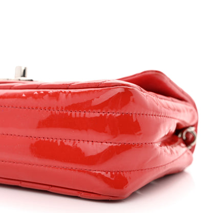 Chanel Patent Calfskin Chevron Quilted Mini Rectangular Flap Red 11 of 14