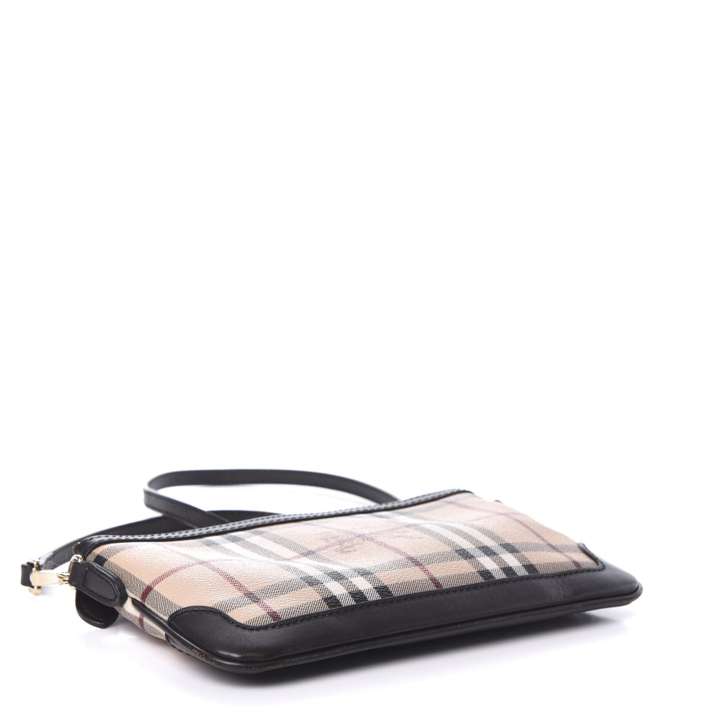 Haymarket Check Small Peyton Crossbody Clutch Bag Chocolate