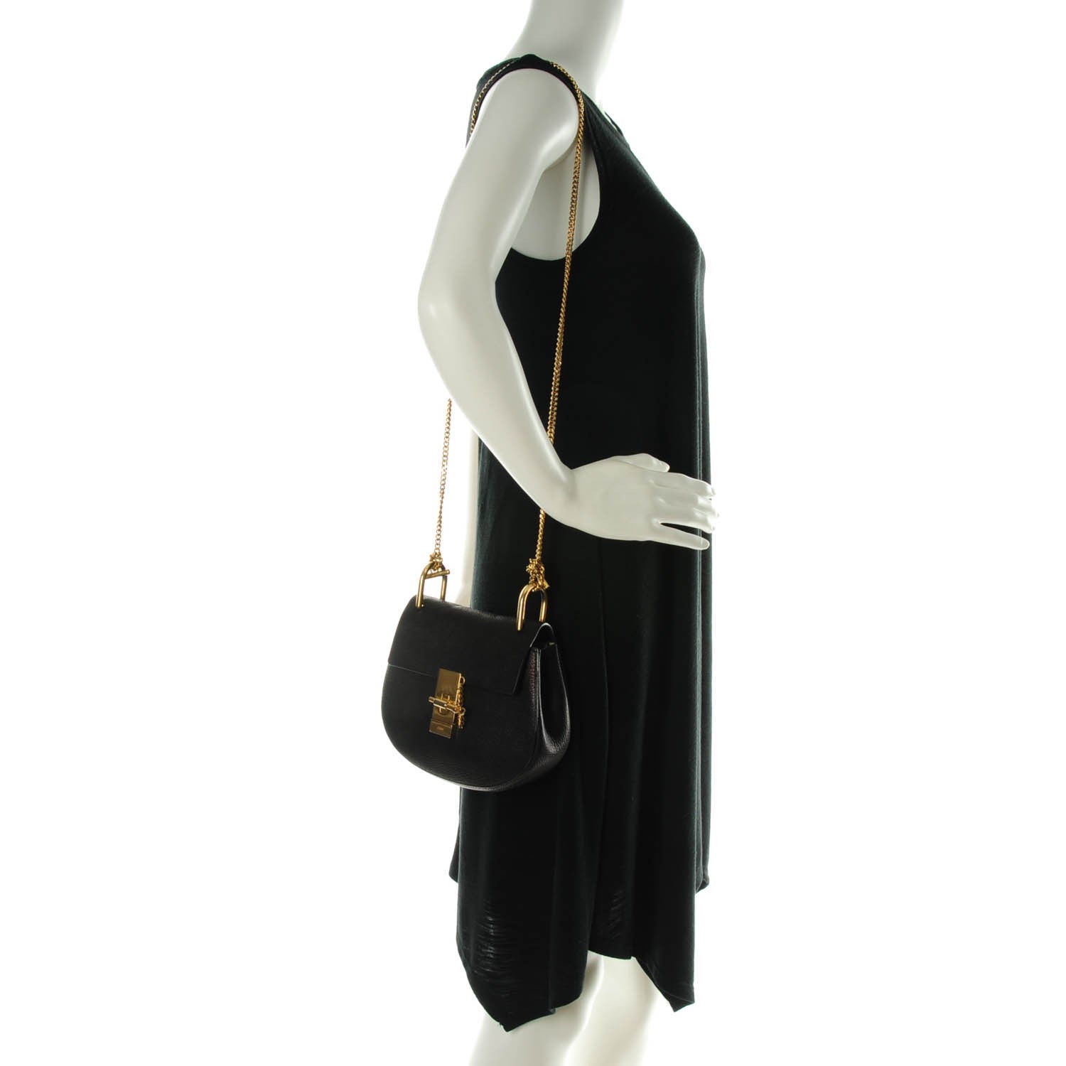 Chloe Grained Lambskin Mini Drew Shoulder Bag Black 2 of 9