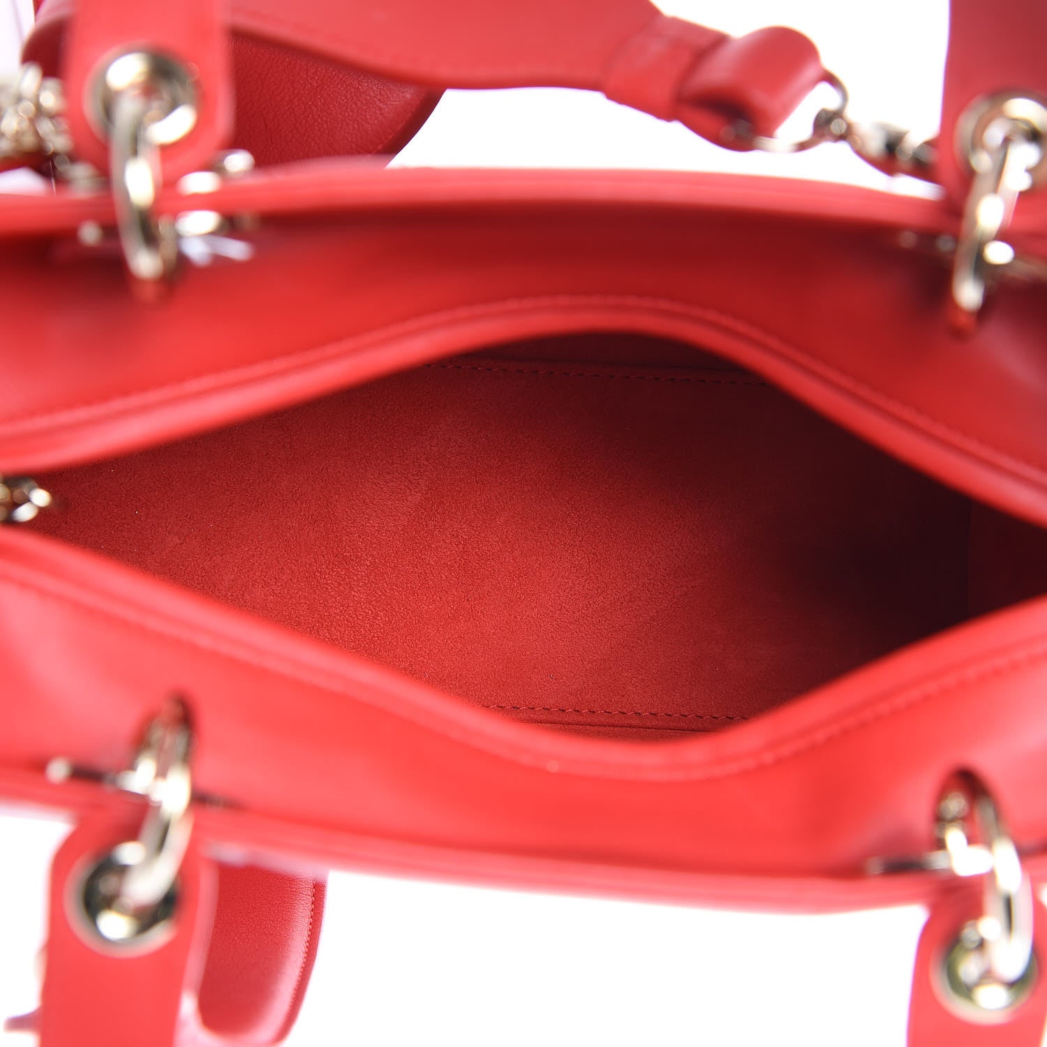 Christian Dior Calfskin Niki De Saint Phalle Medium Supple Lady Dior Red 5 of 12