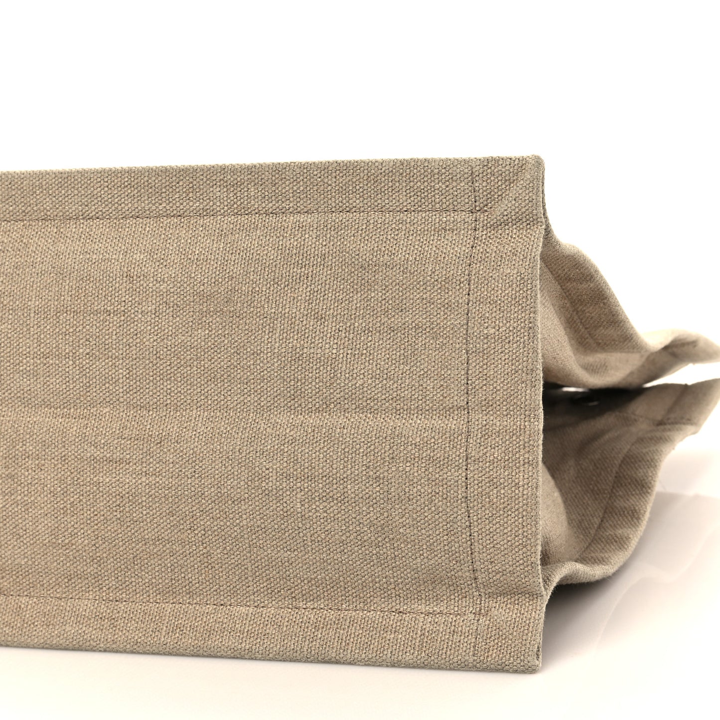 Linen Calfskin Small Rive Gauche Tote Greggio Natural