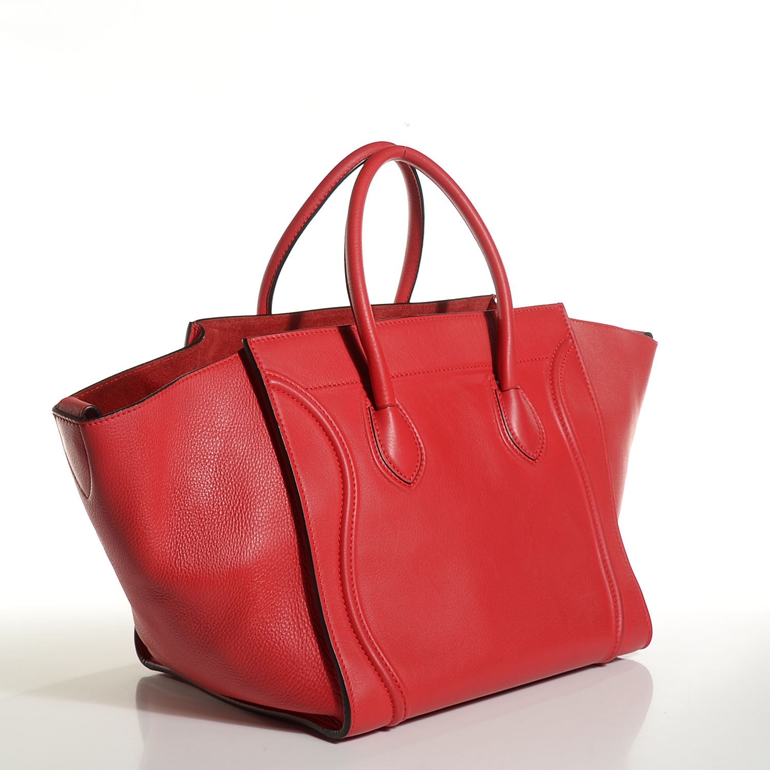 Celine Supple Calfskin Medium Phantom Luggage Vermillion 3 of 9