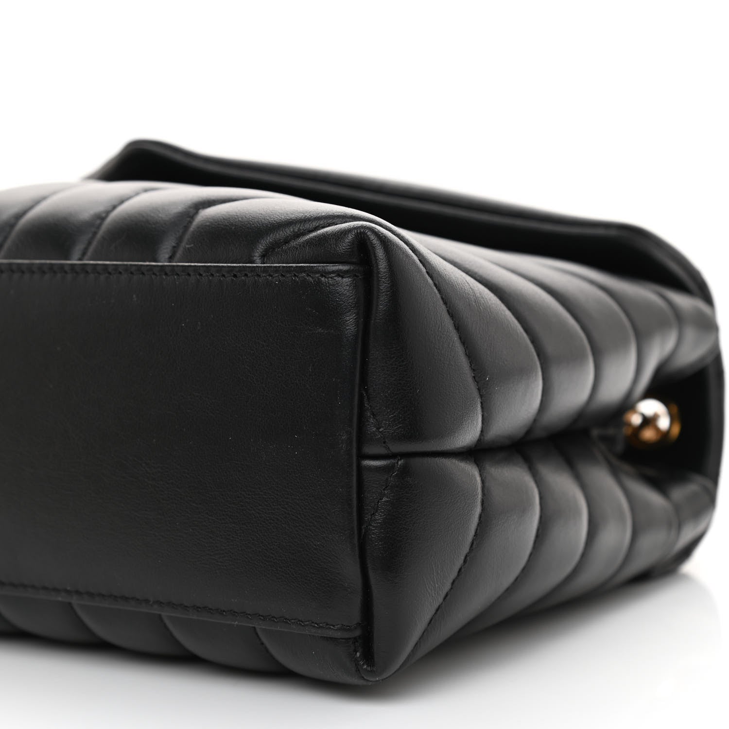 Saint Laurent Calfskin Y Quilted Monogram Small Loulou Chain Satchel Black 9 of 9