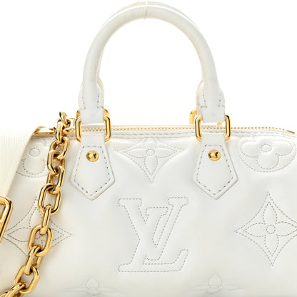 Louis Vuitton Calfskin Bubblegram Papillon BB Snow White 7 of 15