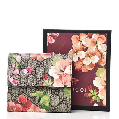 Gucci GG Supreme Monogram Blooms French Flap Wallet Beige Multicolor Dry Rose 8 of 8