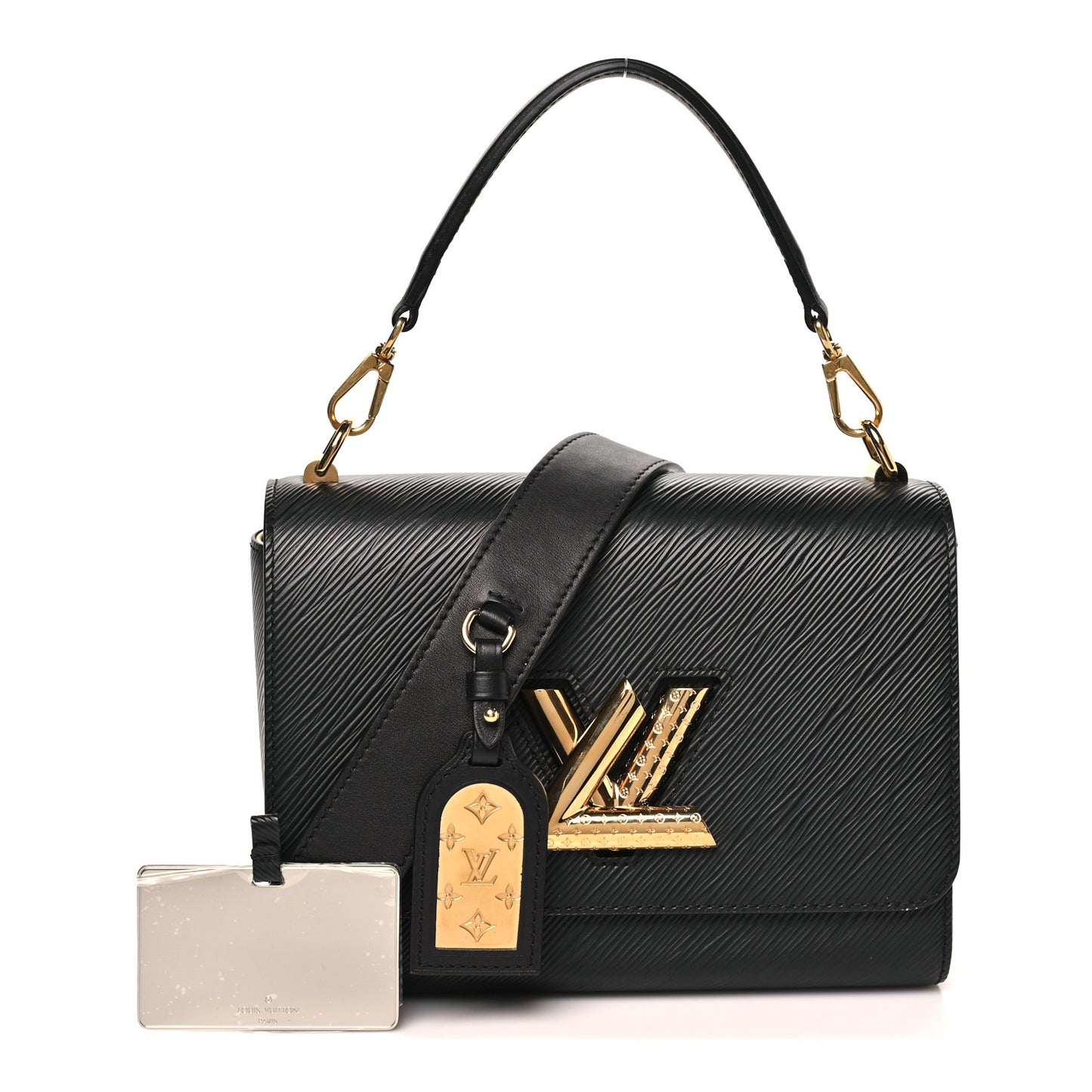 Epi Twist Top Handle Shoulder Bag MM Black