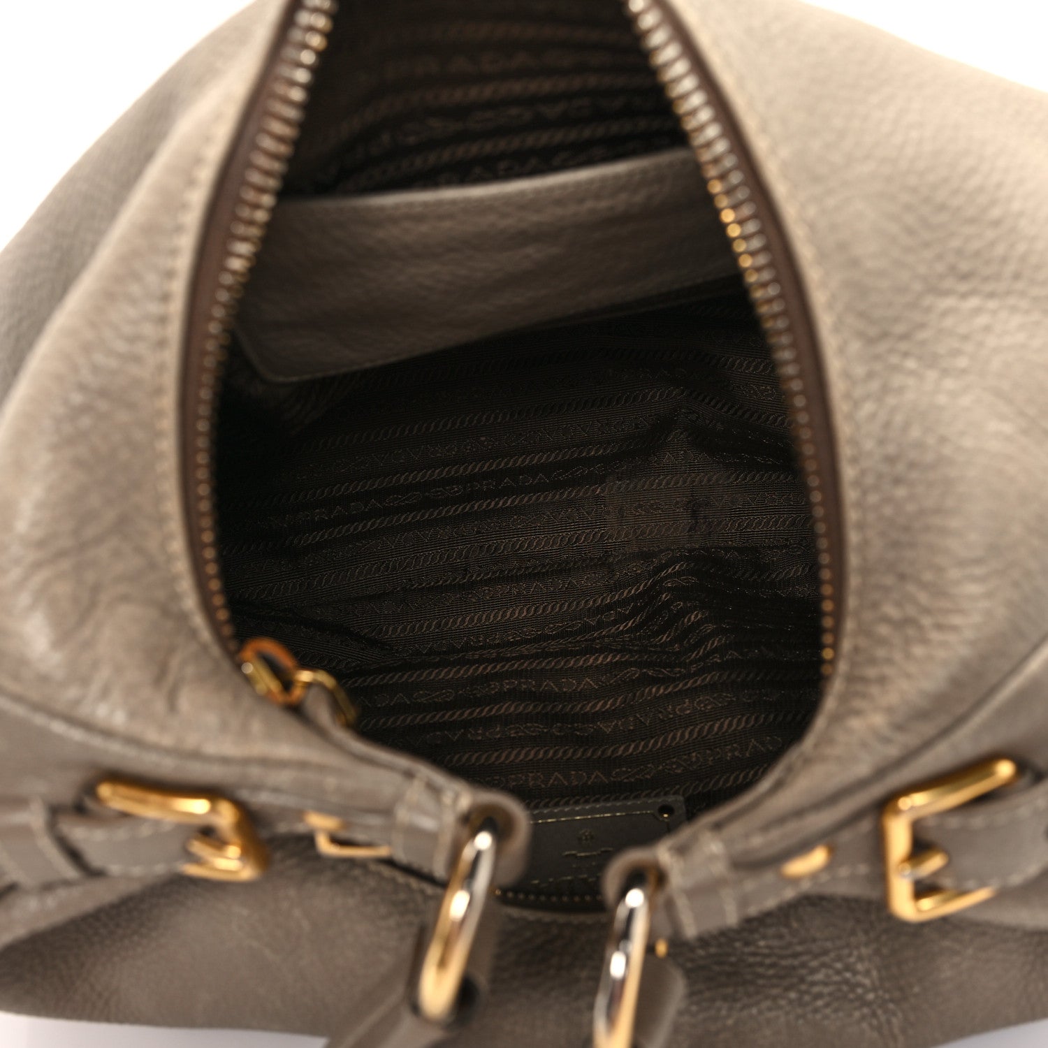 Prada Vitello Daino Hobo Argilla 5 of 12
