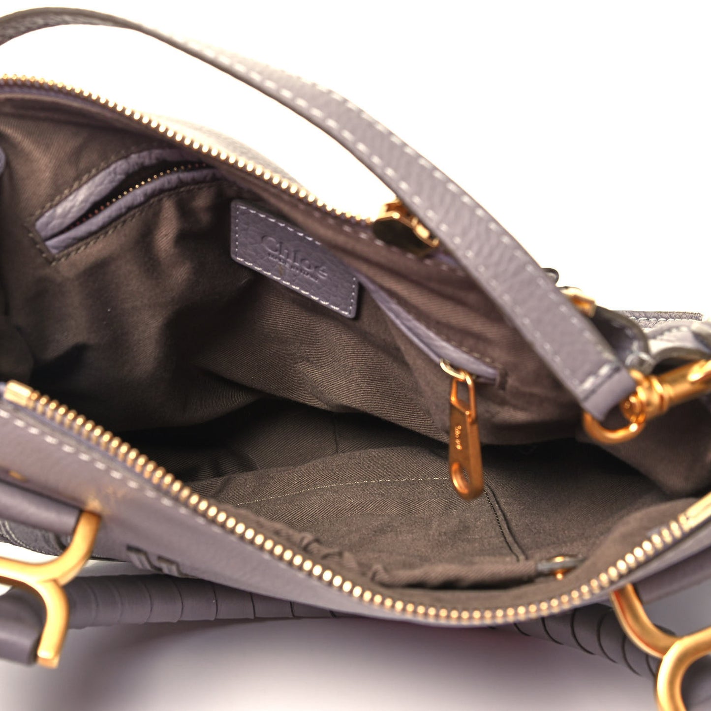 Calfskin Small Marcie Satchel Cashmere Grey