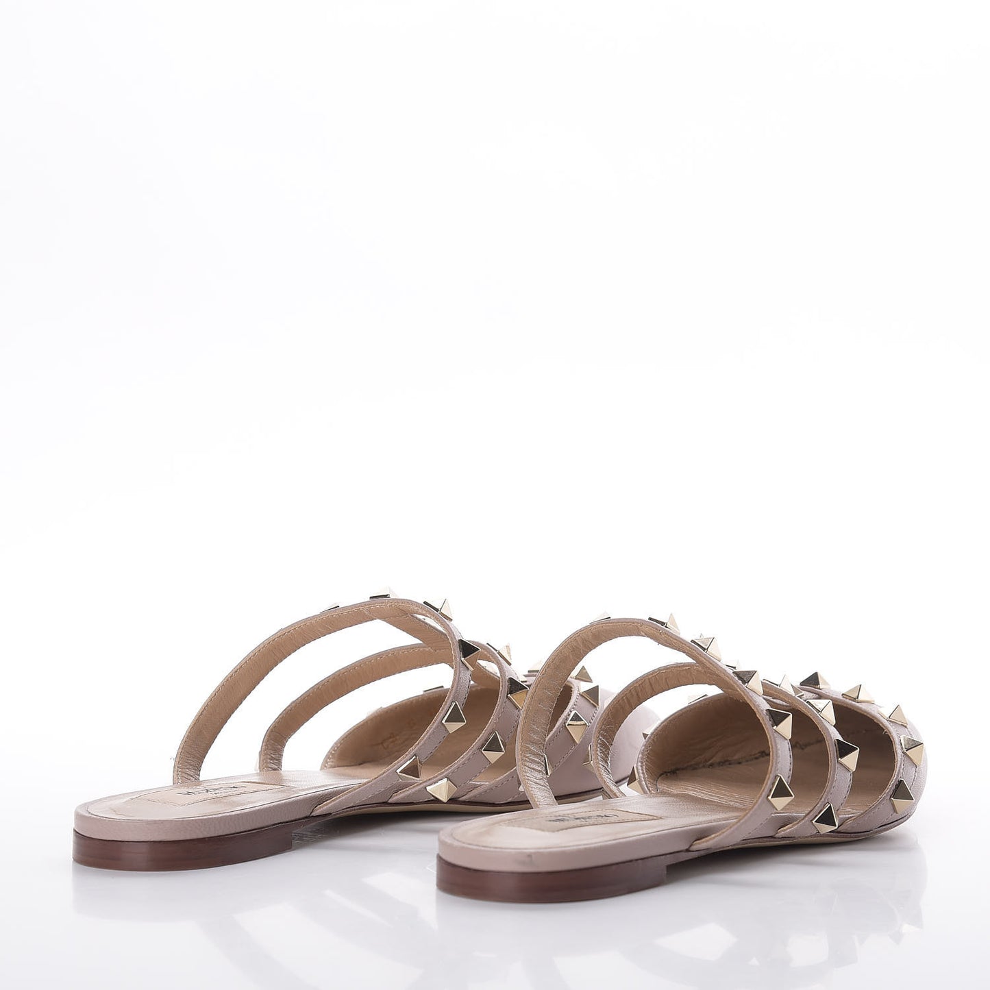 Nappa Rockstud Flat Cage Mules 36.5 Poudre