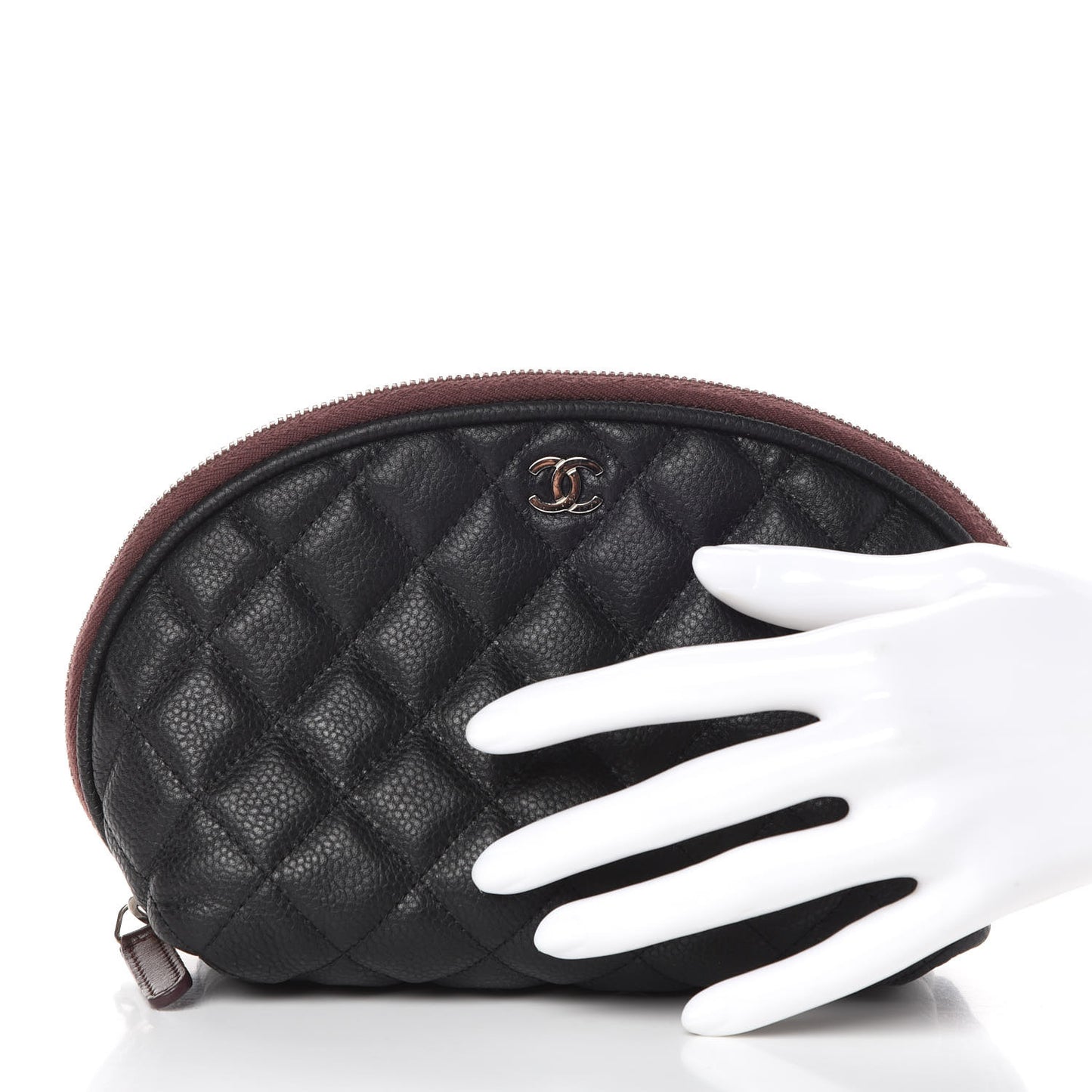 Caviar Quilted Cosmetic Case Black