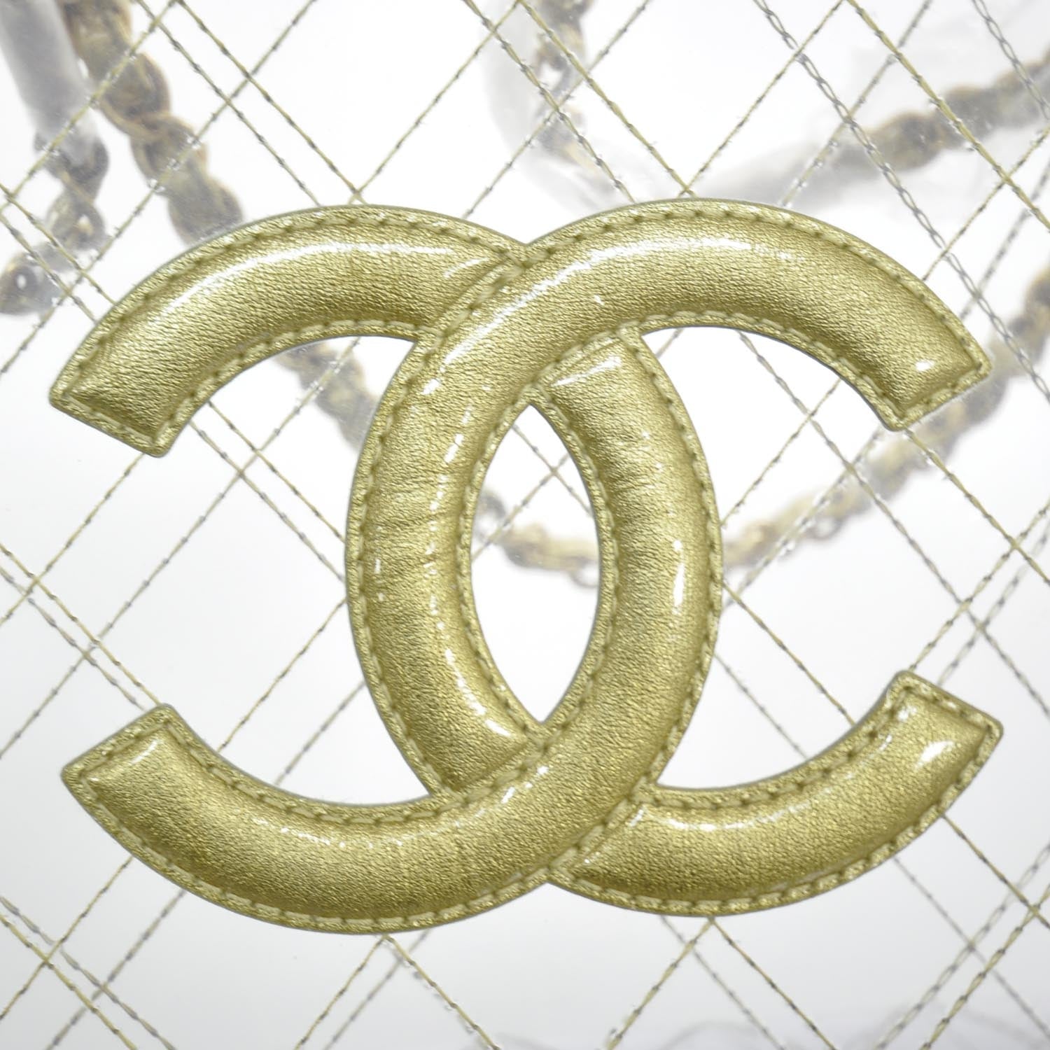 Chanel Vinyl Naked Large Beach Tote Gold 6 of 8