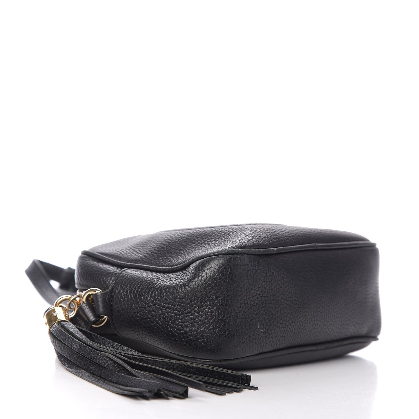 Pebbled Calfskin Small Soho Disco Bag Black