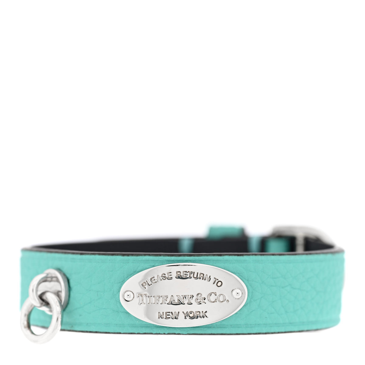 Sterling Silver Leather Return to Tiffany Double Wrap Bracelet Blue