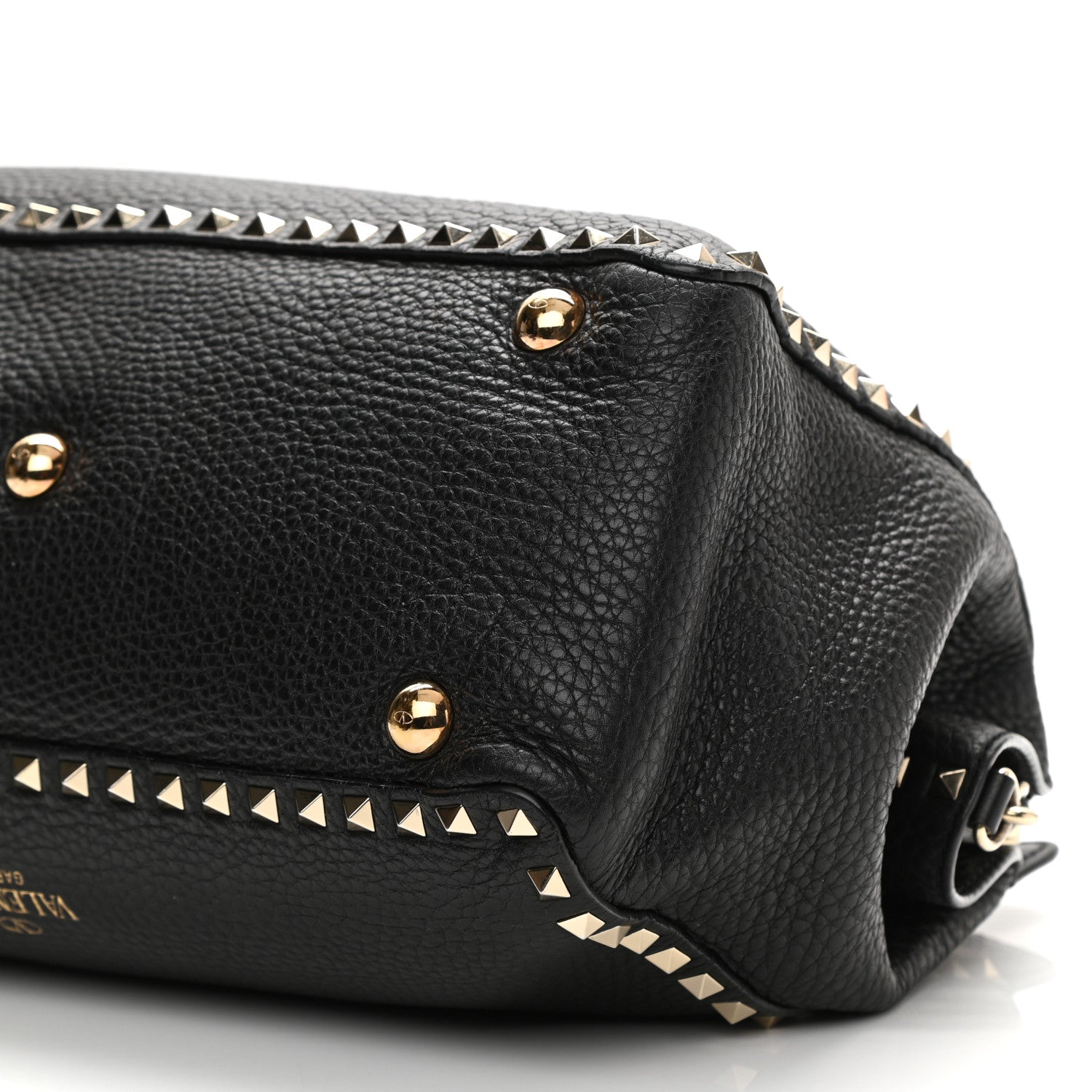 Valentino Garavani Pebbled Calfskin Medium Rockstud Tote Black 9 of 12