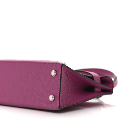 Hermes Chevre Mysore Mini Kelly Sellier 20 Rose Pourpre 11 of 13