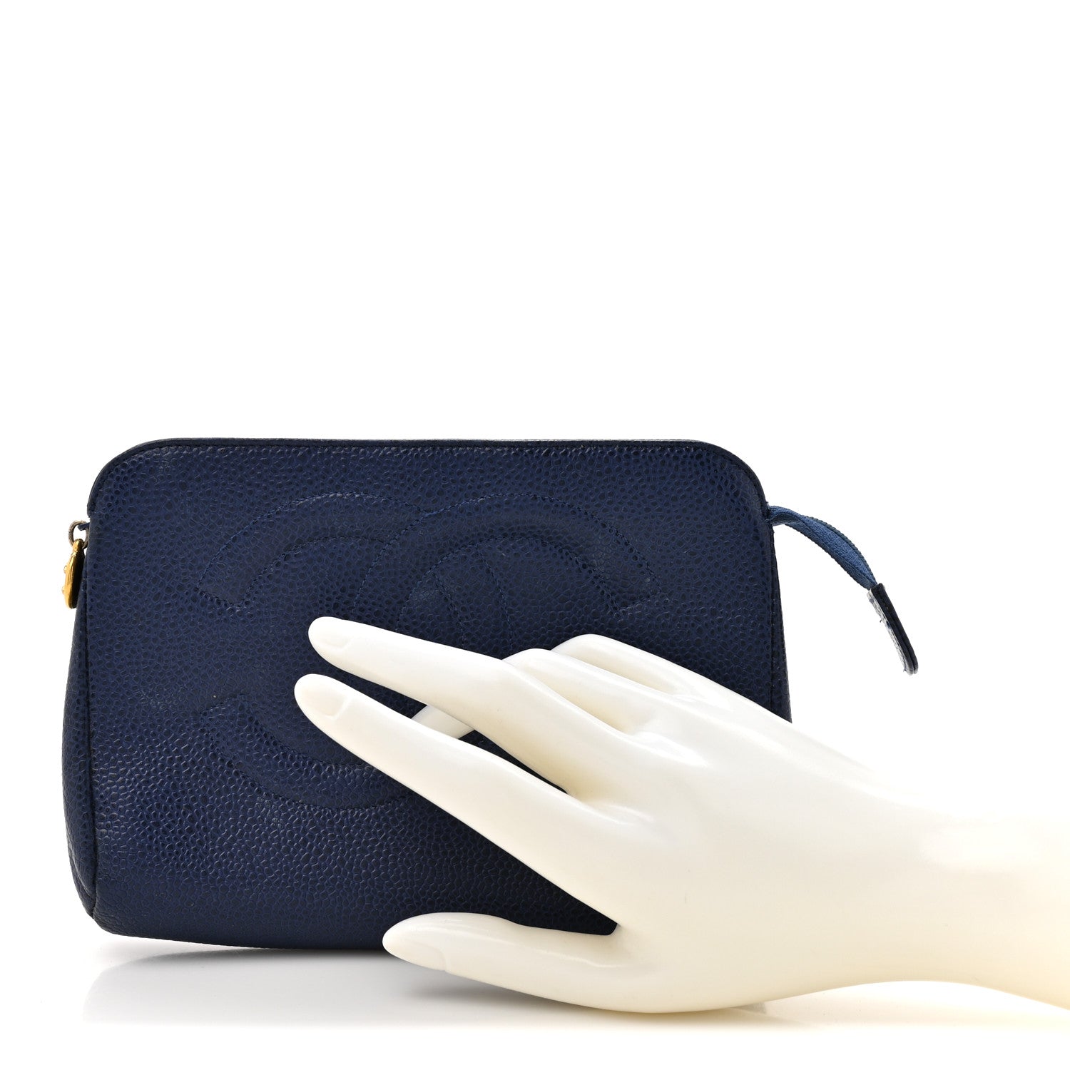 CHANEL ネイビー ケース Chanel Caviar Timeless CC Cosmetic Pouch Blue 1918289 – FASHIONPHILE