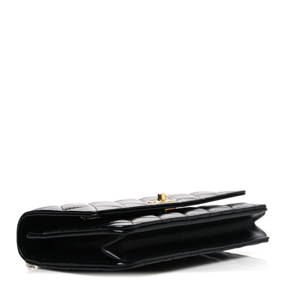 Chanel Shiny Calfskin Quilted Metal Top Handle Wallet On Chain WOC Black 4 of 11
