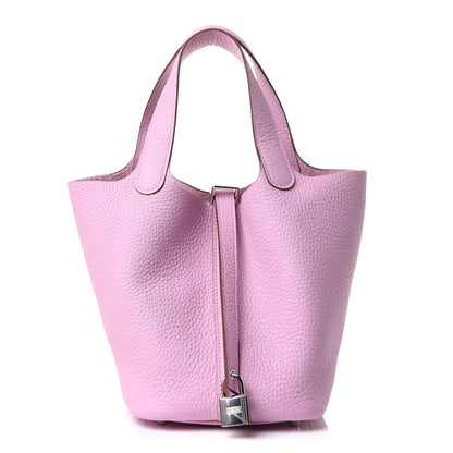 Hermes Taurillon Clemence Picotin Lock 18 PM Mauve Sylvestre 1 of 12