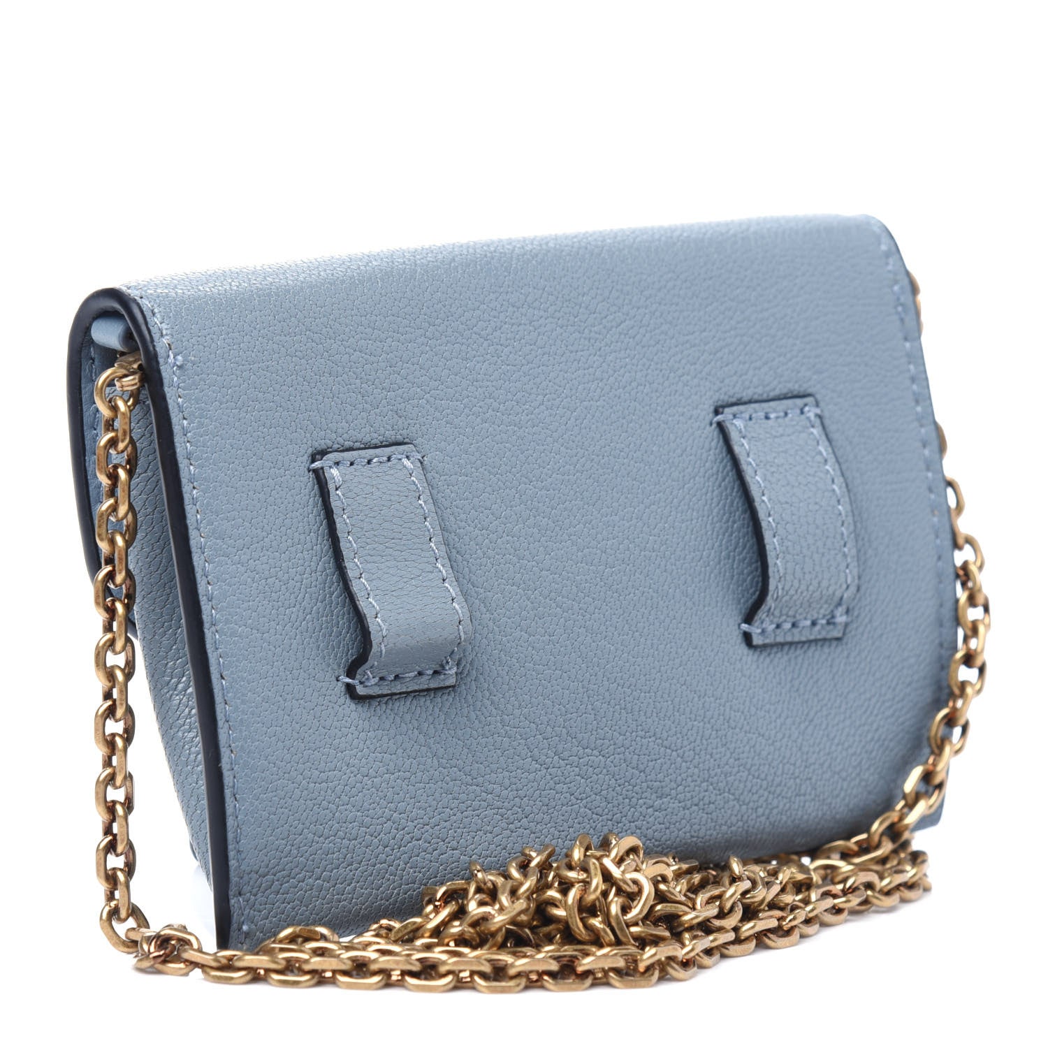 Christian Dior Goatskin Nano Saddle Chain Pouch Cloud Blue 3 of 9