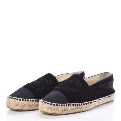 Chanel Velvet Grosgrain CC Espadrilles 40 Black 3 of 7