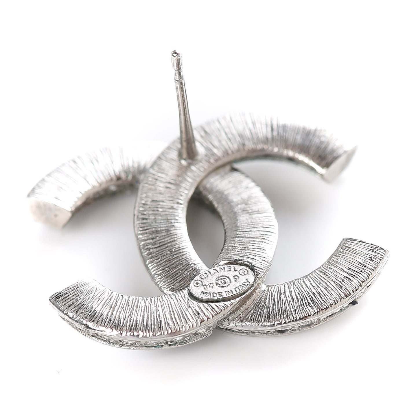 Crystal CC Earrings Silver Black