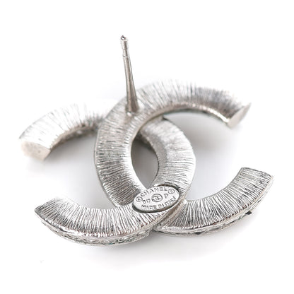 Chanel Crystal CC Earrings Silver Black 4 of 5