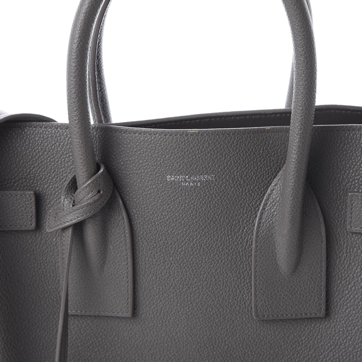 Saint Laurent Grained Calfskin Small Sac De Jour Fog 10 of 10