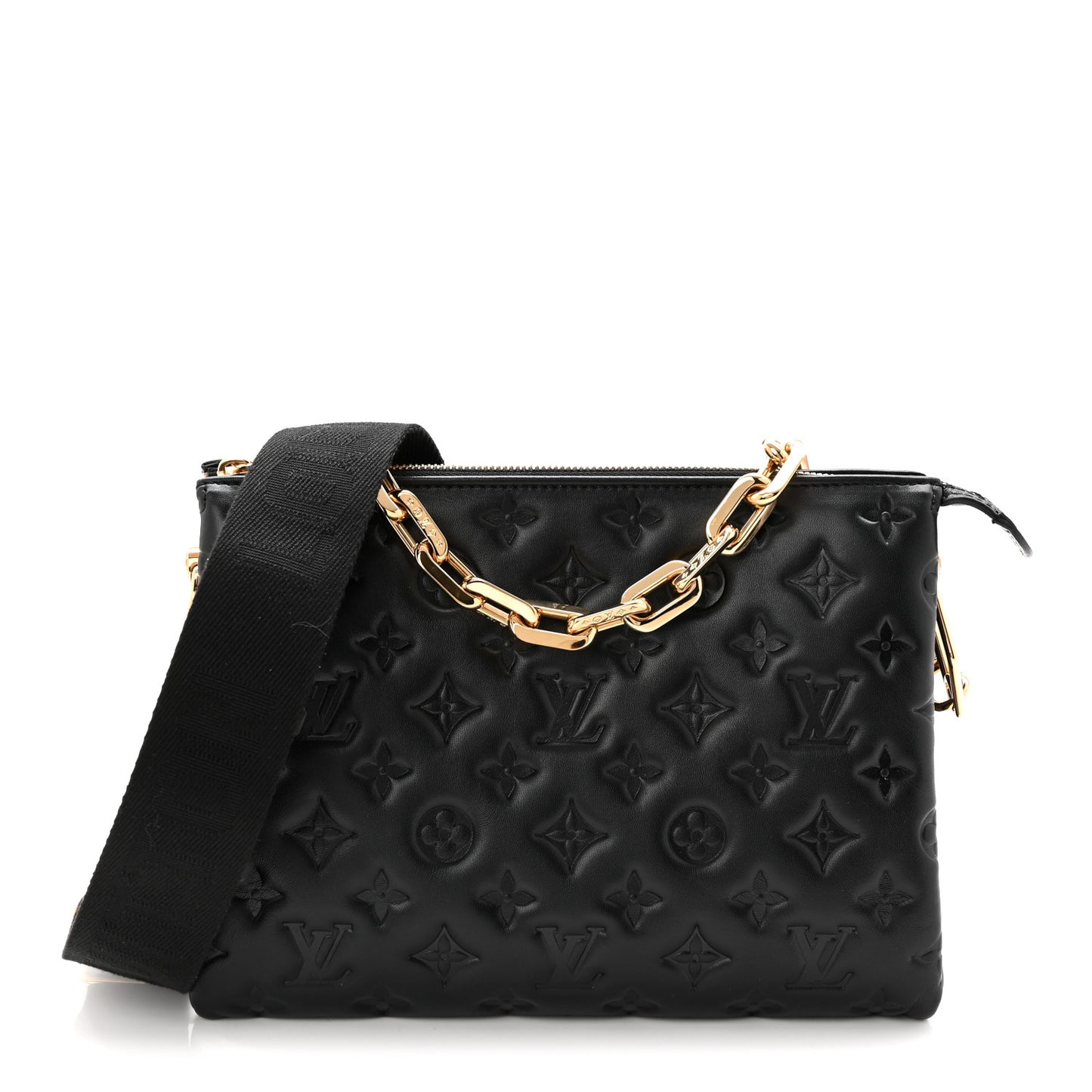 Lambskin Embossed Monogram Coussin PM Black