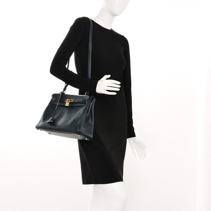Hermes Fjord Kelly Retourne 32 Bleu Marine 2 of 29
