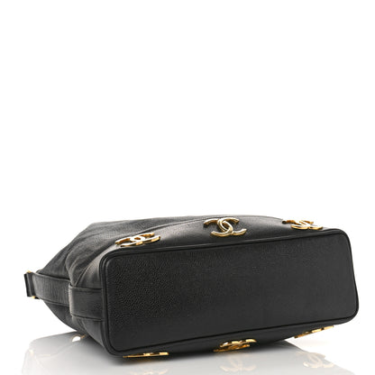 Chanel Caviar CC Drawstring Shoulder Bag Black 5 of 9