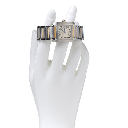 Cartier Stainless Steel 18K Yellow Gold 25mm Tank Francaise Quartz Watch 2 of 8