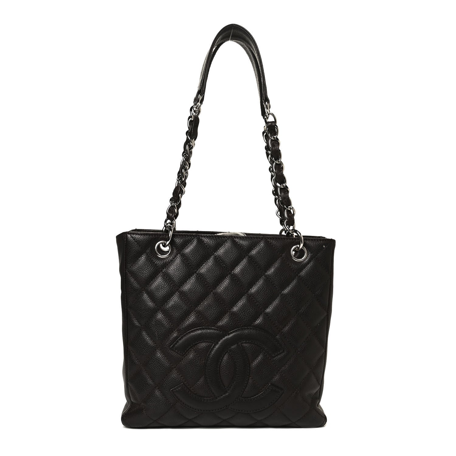 Chanel Caviar Quilted Petit Shopping Tote PST Dark Brown 1 of 10