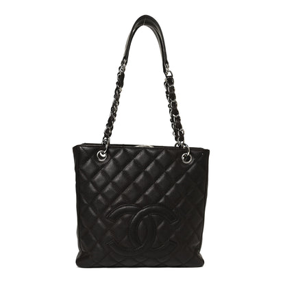 Chanel Caviar Quilted Petit Shopping Tote PST Dark Brown 1 of 10